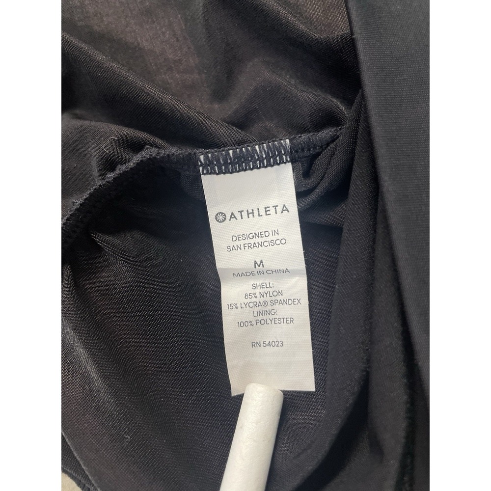 Athleta Womens Empowerment Tank‎ Top MED Black Strappy Shelf Bra Yoga Gym - Picture 5 of 12